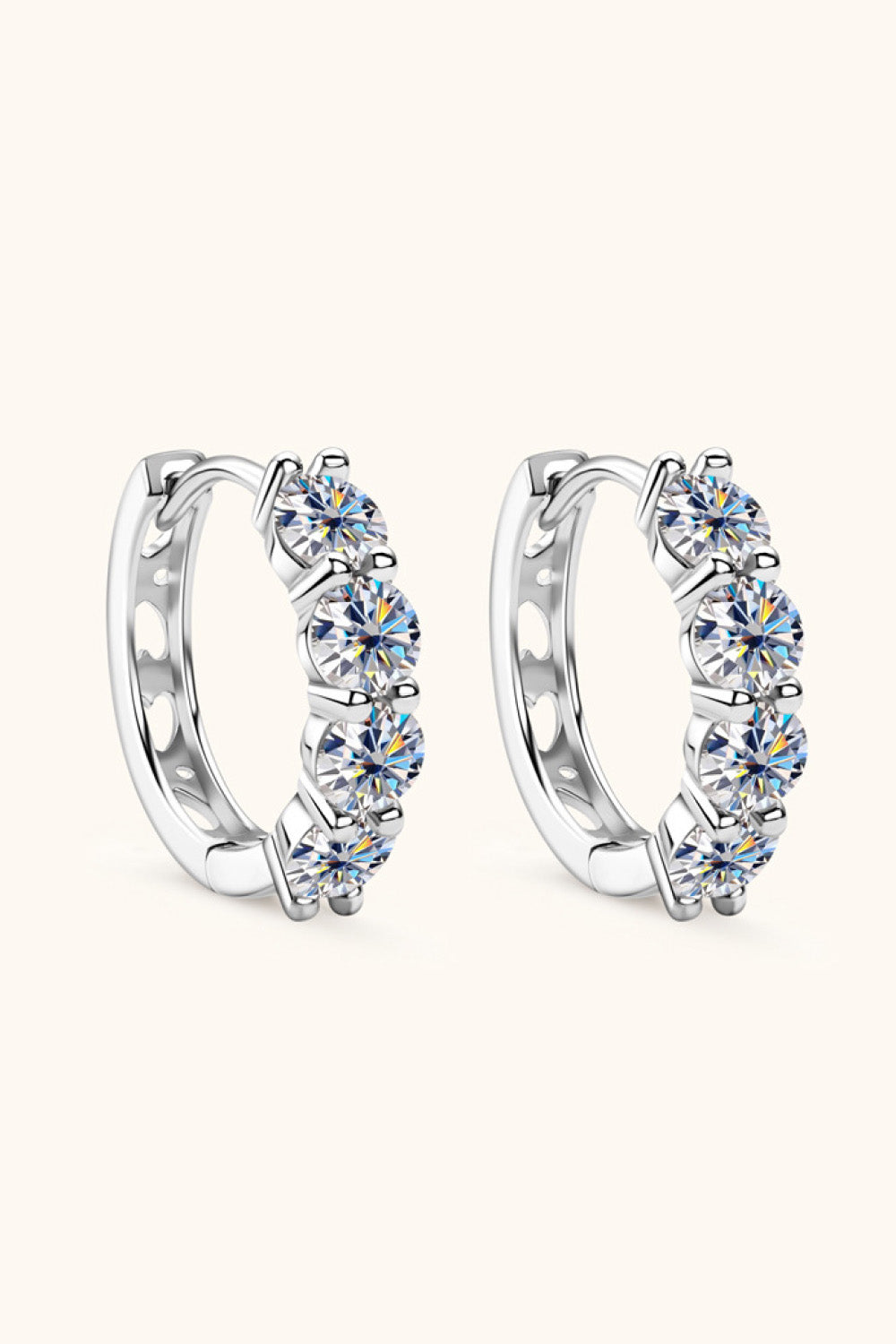 2.4 Carat Moissanite Huggie Earrings-Teresa&#39;s Fashionista LLC