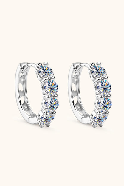 2.4 Carat Moissanite Huggie Earrings-Teresa&#39;s Fashionista LLC