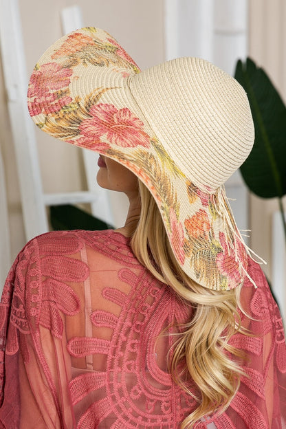 Justin Taylor Floral Bow Detail Sunhat-Teresa&#39;s Fashionista LLC