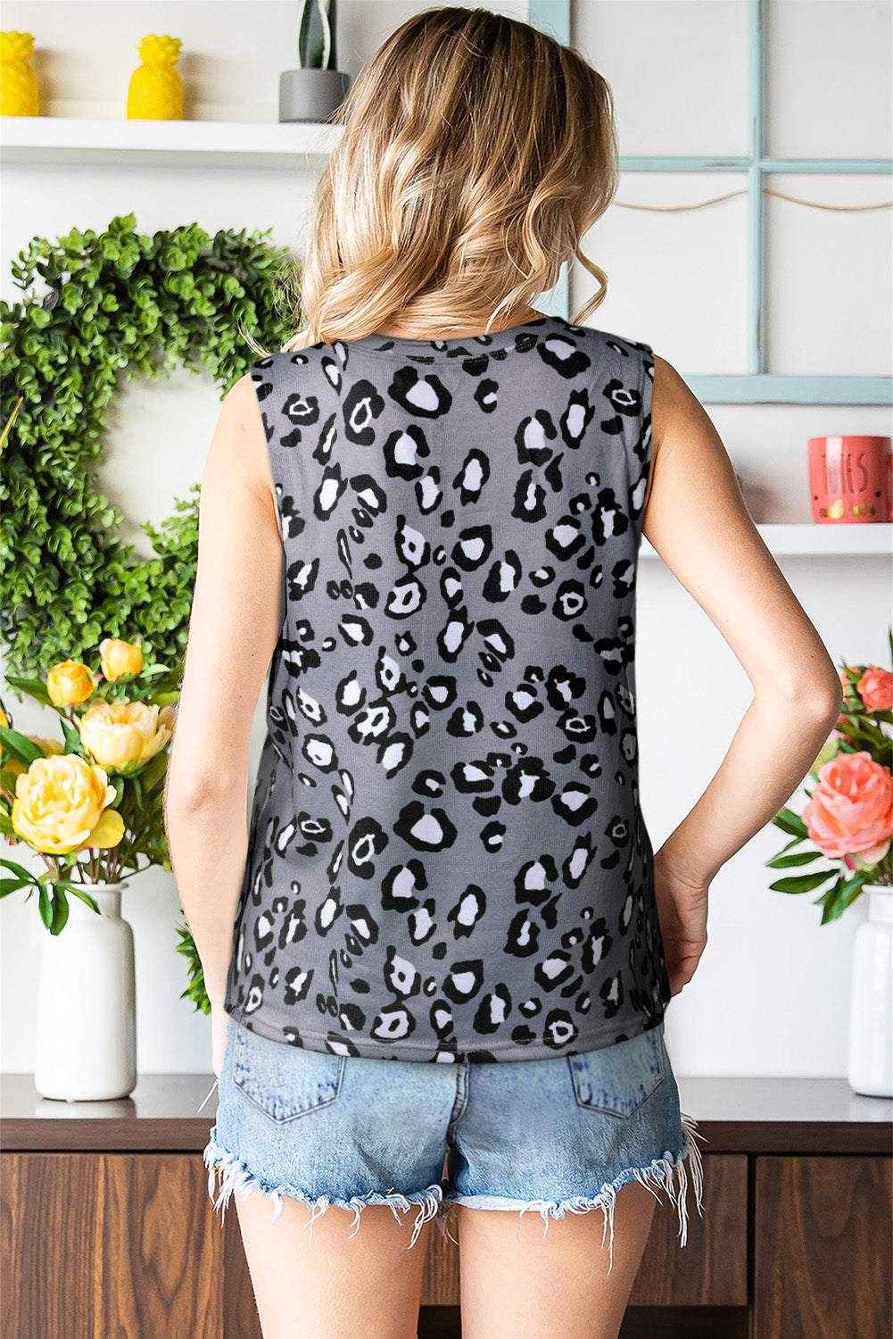 Leopard Round Neck Tank-Teresa&#39;s Fashionista LLC