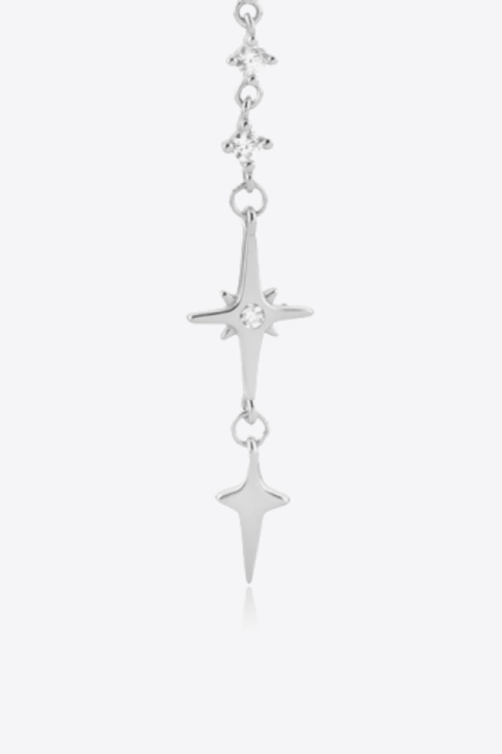 Inlaid Zircon 925 Sterling Silver Single Chain Earring-Teresa&#39;s Fashionista LLC