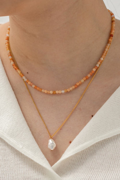 Double-Layered Freshwater Pearl Pendant Necklace-Teresa&#39;s Fashionista LLC