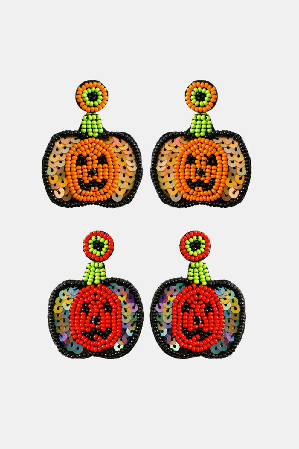 Pumpkin Shape Beaded Dangle Earrings-Teresa&#39;s Fashionista LLC