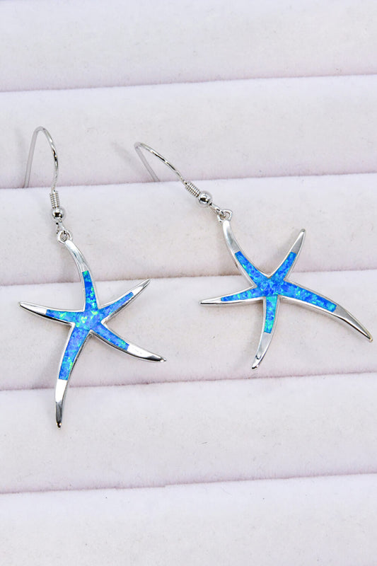 Opal Starfish Drop Earrings-Teresa&#39;s Fashionista LLC