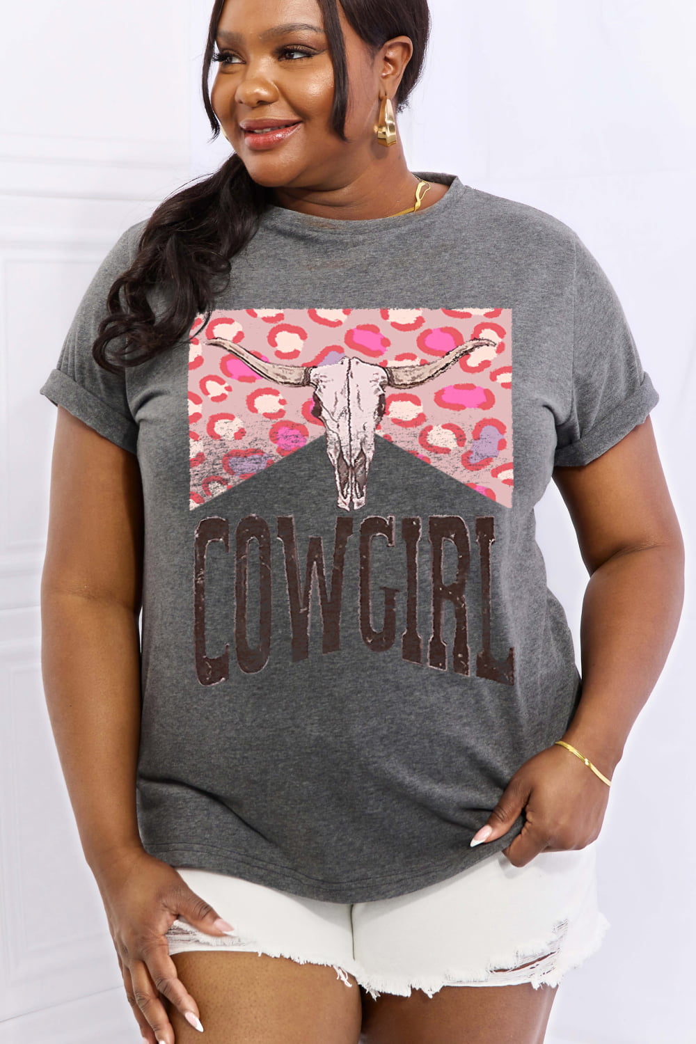 Simply Love Simply Love Full Size COWGIRL Graphic Cotton Tee-Teresa&#39;s Fashionista LLC