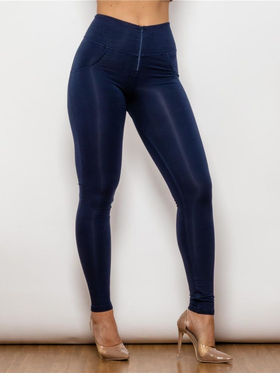 Full Size Zip Detail High Waist Leggings-Teresa&#39;s Fashionista LLC