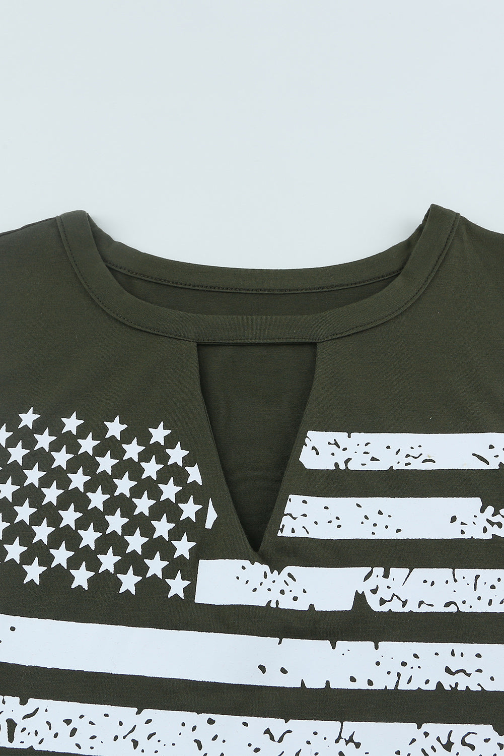 US Flag Graphic Cutout Round Neck Tank-Teresa&#39;s Fashionista LLC