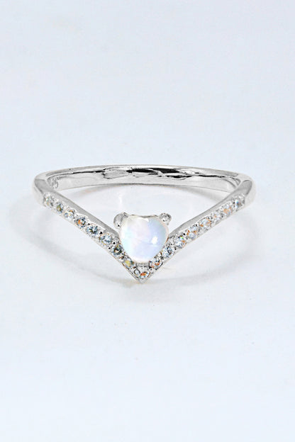 Moonstone Heart-Shaped Ring-Teresa&#39;s Fashionista LLC