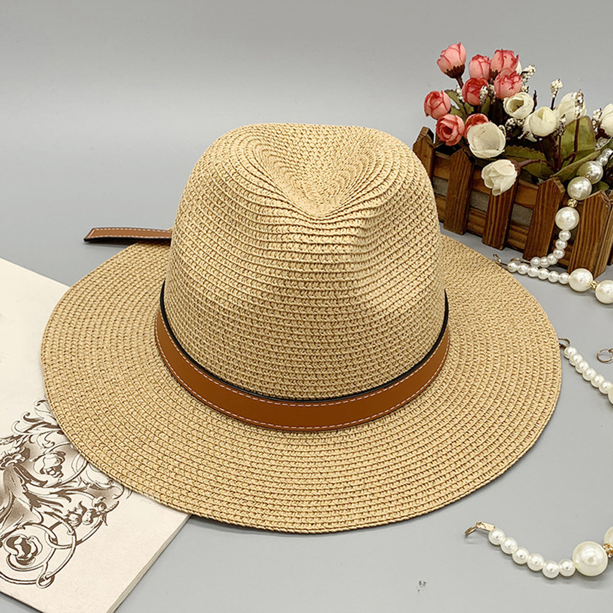 Wide Brim Paper Braided Hat-Teresa&#39;s Fashionista LLC