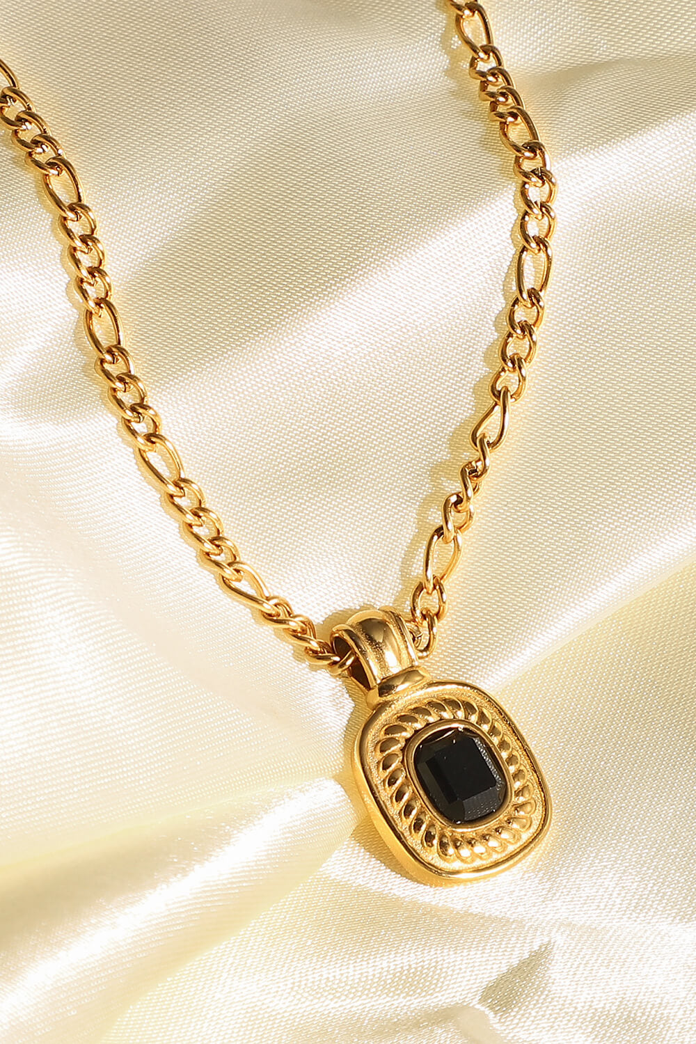 18K Gold Plated Inlaid Rhinestone Pendant Necklace-Teresa&#39;s Fashionista LLC