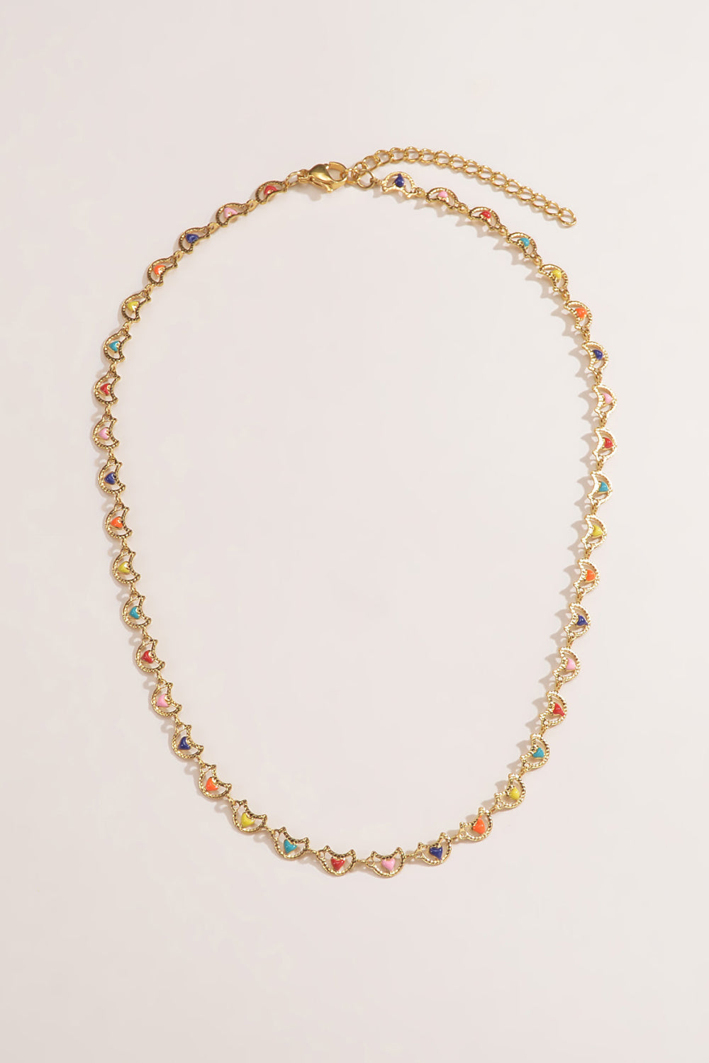 Multicolored Heart Stainless Steel Necklace-Teresa&#39;s Fashionista LLC