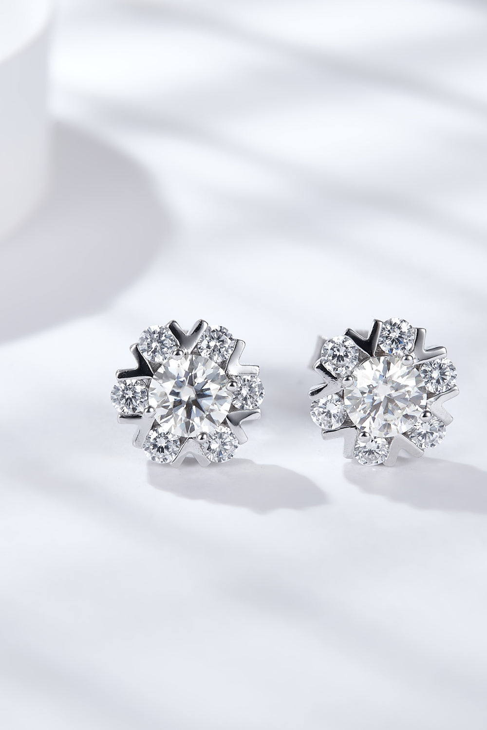 925 Sterling Silver Moissanite Stud Earrings-Teresa&#39;s Fashionista LLC