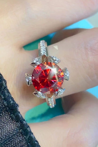 2 Carat Moissanite 6-Prong Ring in Phoenix Fire-Teresa&#39;s Fashionista LLC