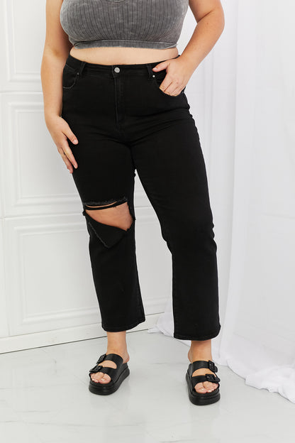 RISEN Full Size Yasmin Relaxed Distressed Jeans-Teresa&#39;s Fashionista LLC