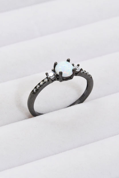 925 Sterling Silver Round Opal Ring-Teresa&#39;s Fashionista LLC