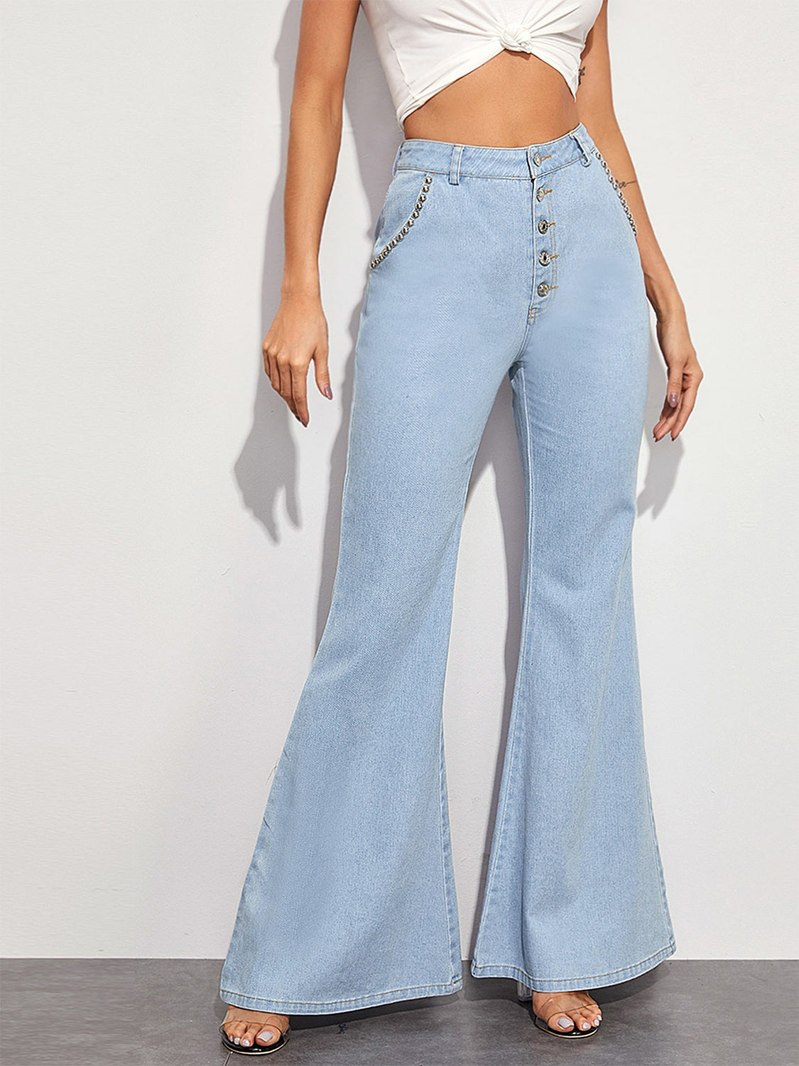 Button Fly Wide Leg Jeans-Teresa&#39;s Fashionista LLC