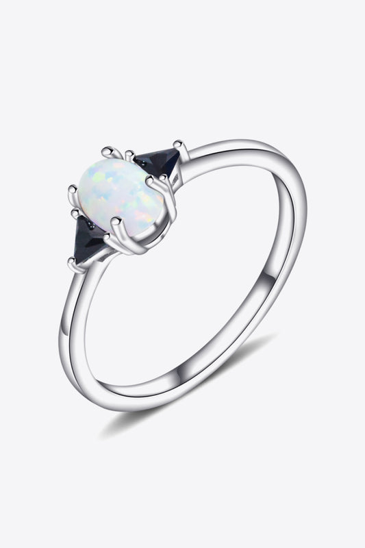 Contrast 925 Sterling Silver Opal Ring-Teresa&#39;s Fashionista LLC