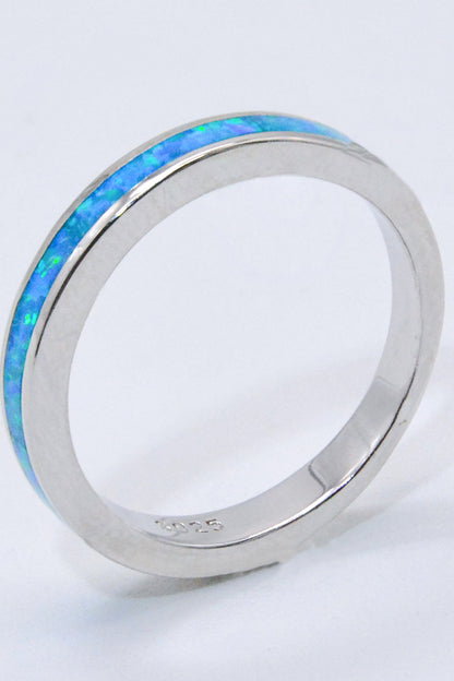 925 Sterling Silver Opal Ring in Sky Blue-Teresa&#39;s Fashionista LLC