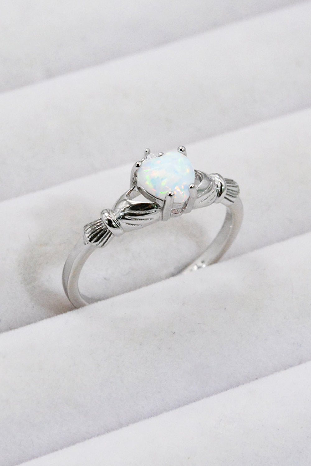 925 Sterling Silver Heart Opal Ring-Teresa&#39;s Fashionista LLC