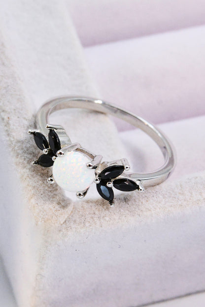 Opal and Zircon Contrast Ring-Teresa&#39;s Fashionista LLC