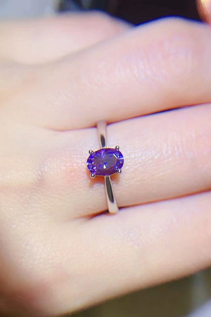 1 Carat Moissanite 4-Prong Solitaire Ring-Teresa&#39;s Fashionista LLC