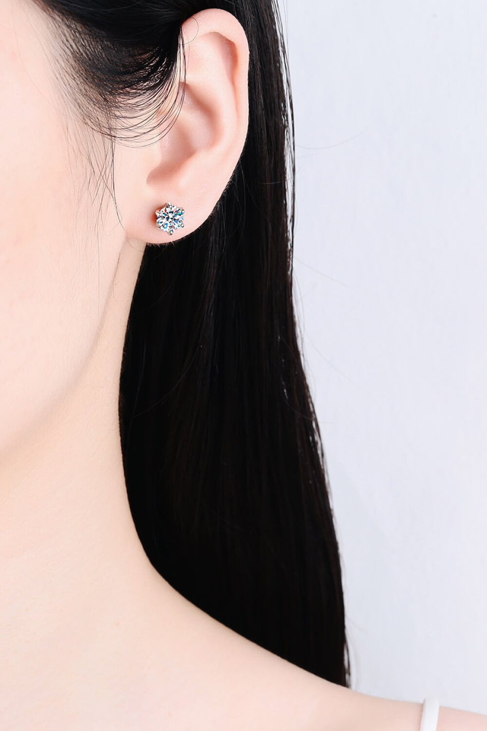 Inlaid Moissanite Stud Earrings-Teresa&#39;s Fashionista LLC