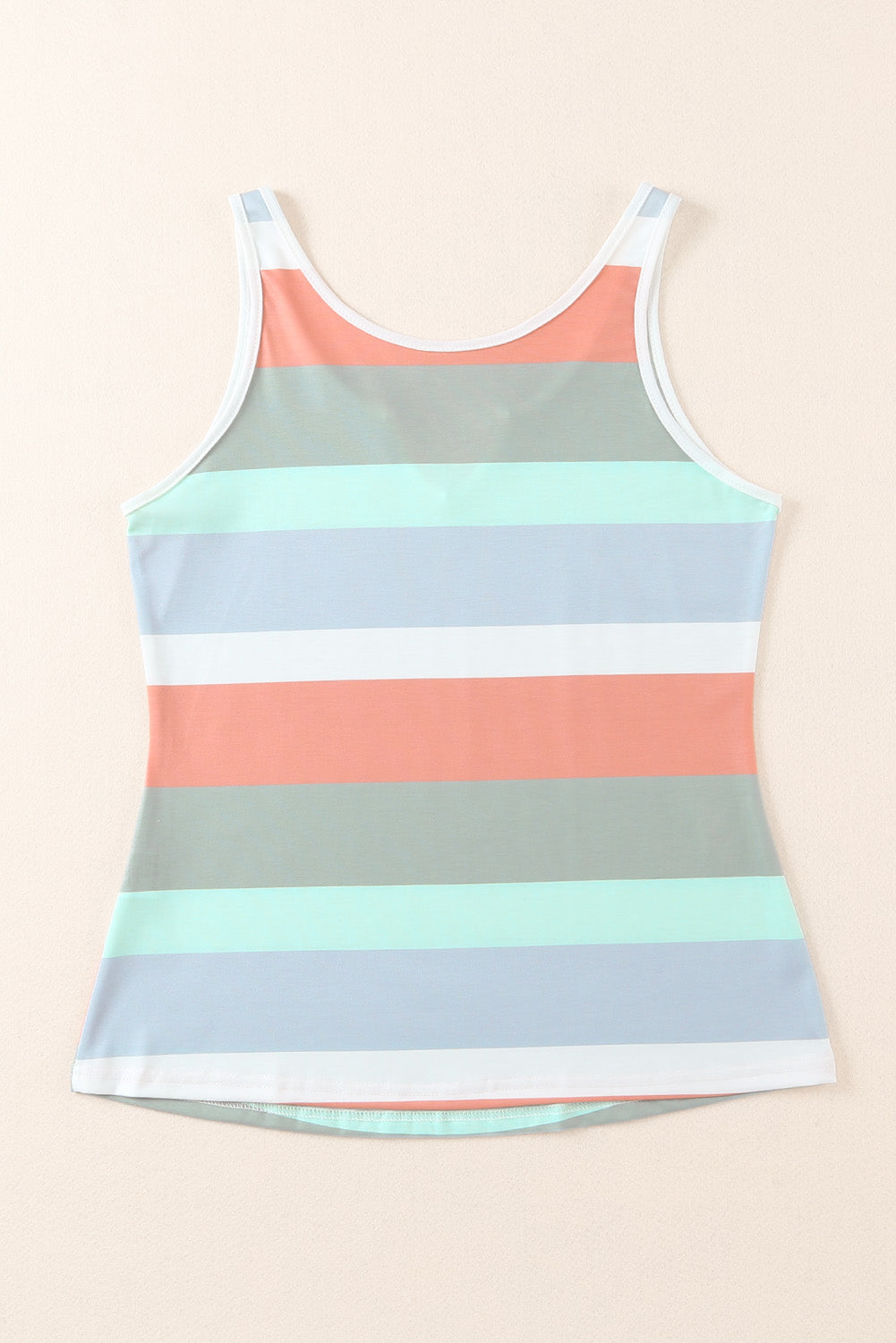 Striped Notched Neck Tank-Teresa&#39;s Fashionista LLC