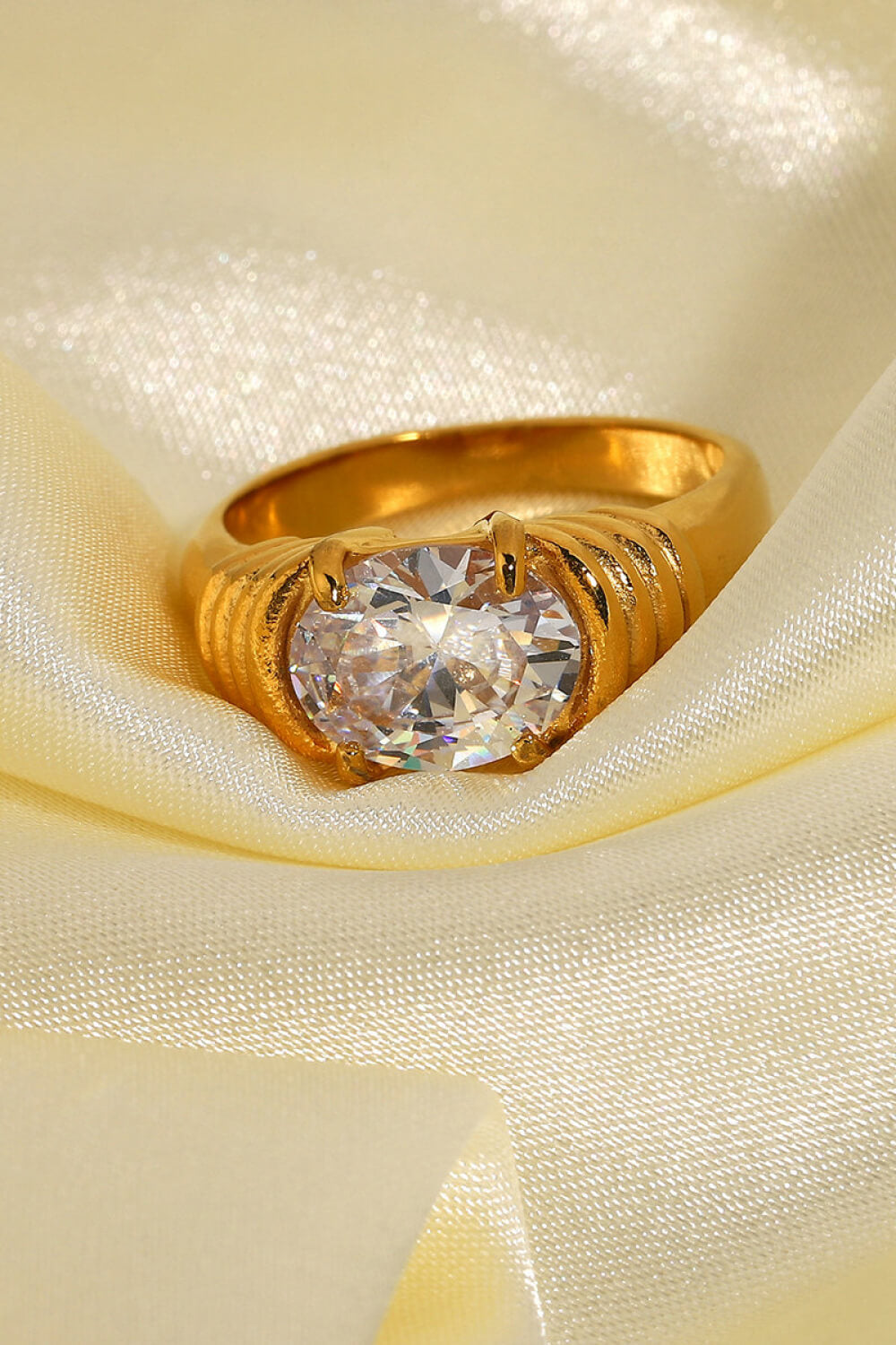 18K Gold Plated Zircon Ring-Teresa&#39;s Fashionista LLC