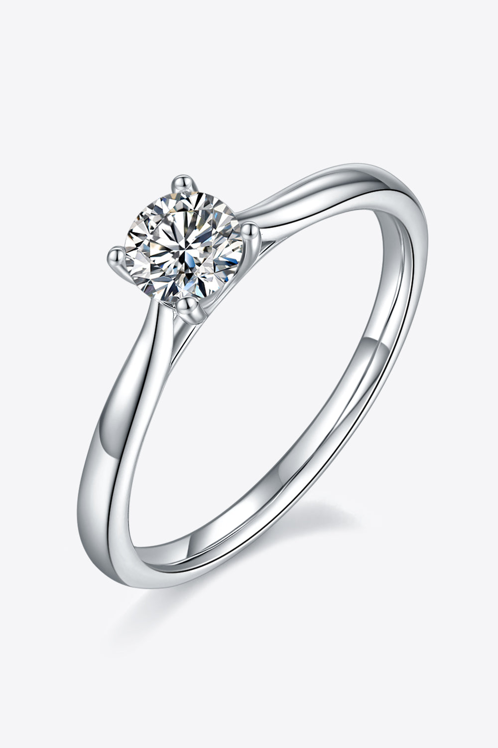 Moissanite 925 Sterling Silver Solitaire Ring-Teresa&#39;s Fashionista LLC