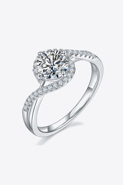 1 Carat Moissanite Crisscross Ring-Teresa&#39;s Fashionista LLC