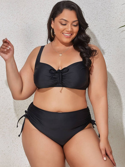 Plus Size Printed Drawstring Detail Bikini Set-Teresa&#39;s Fashionista LLC