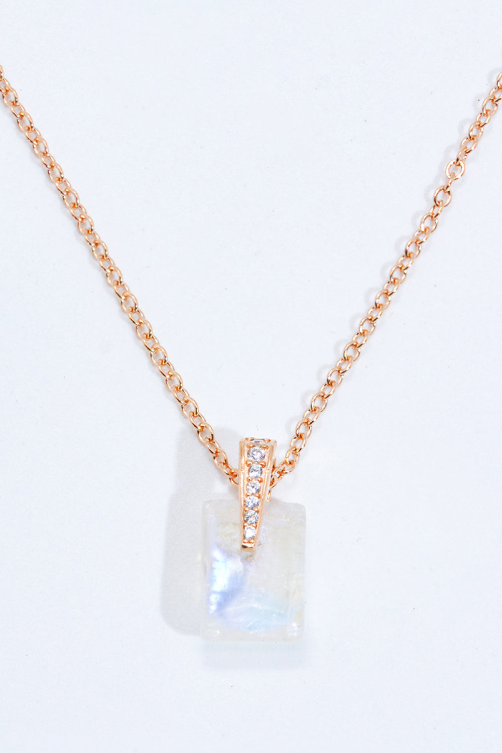 925 Sterling Silver Natural Moonstone Pendant Necklace-Teresa&#39;s Fashionista LLC