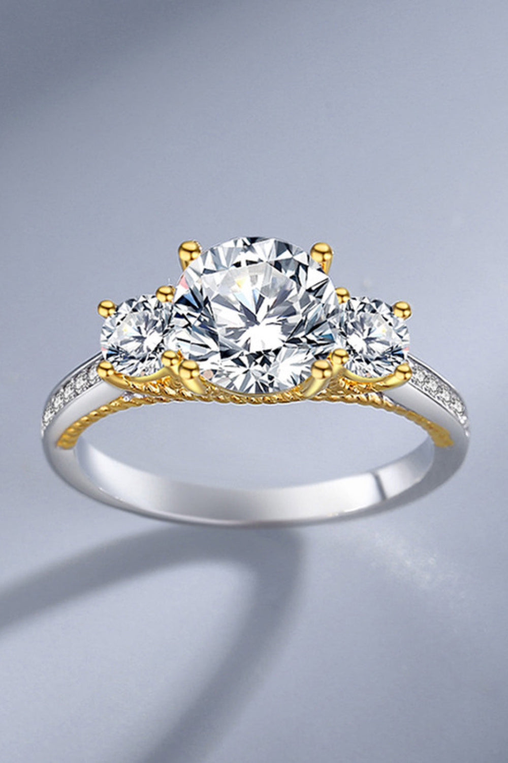 2 Carat Moissanite Contrast Ring-Teresa&#39;s Fashionista LLC