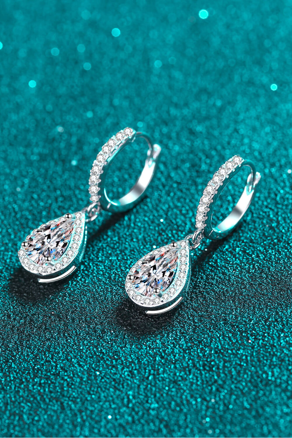 Moissanite Teardrop Earrings-Teresa&#39;s Fashionista LLC