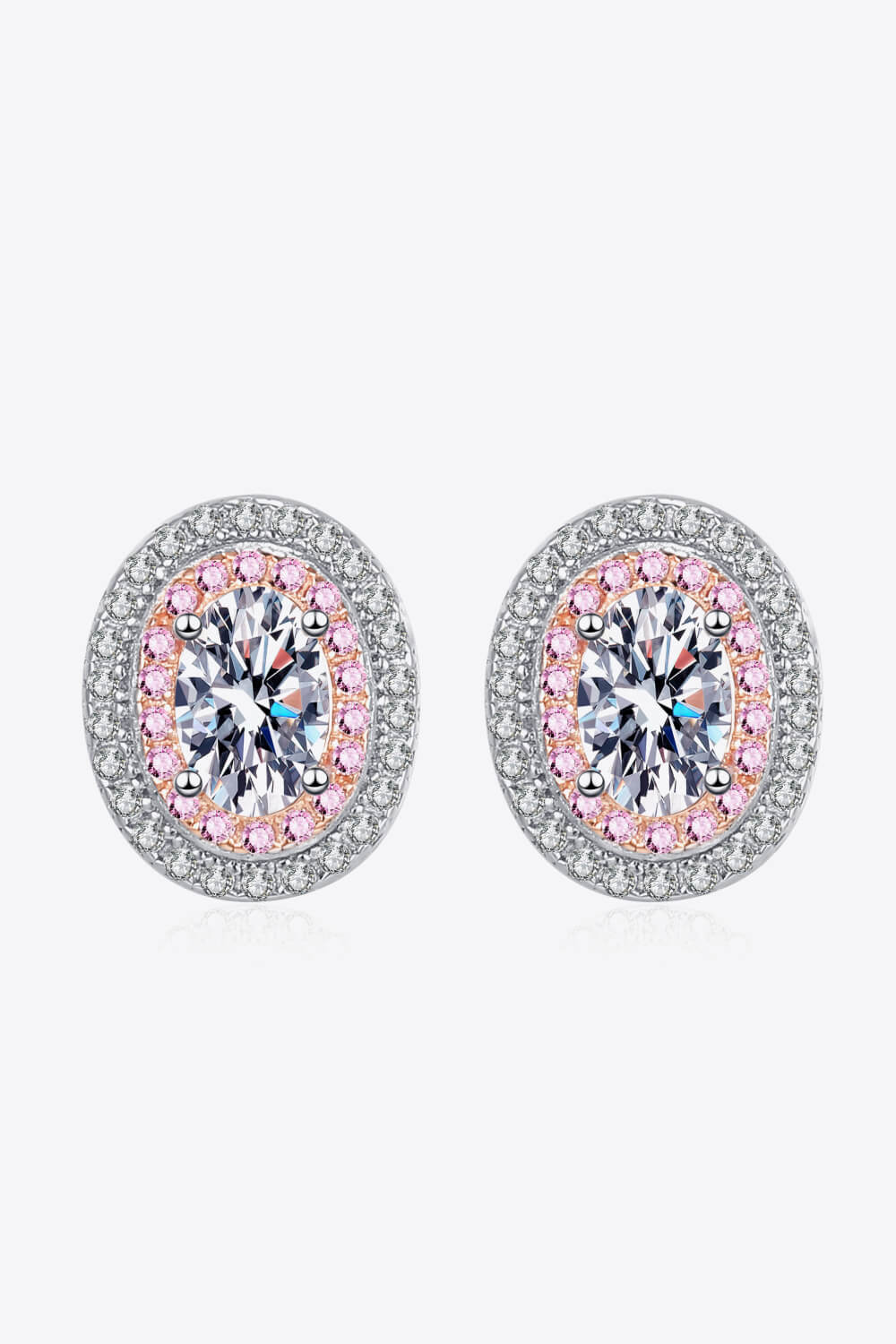 Platinum-Plated Moissanite Stud Earrings-Teresa&#39;s Fashionista LLC