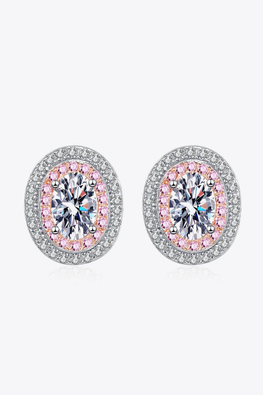 Platinum-Plated Moissanite Stud Earrings-Teresa&#39;s Fashionista LLC