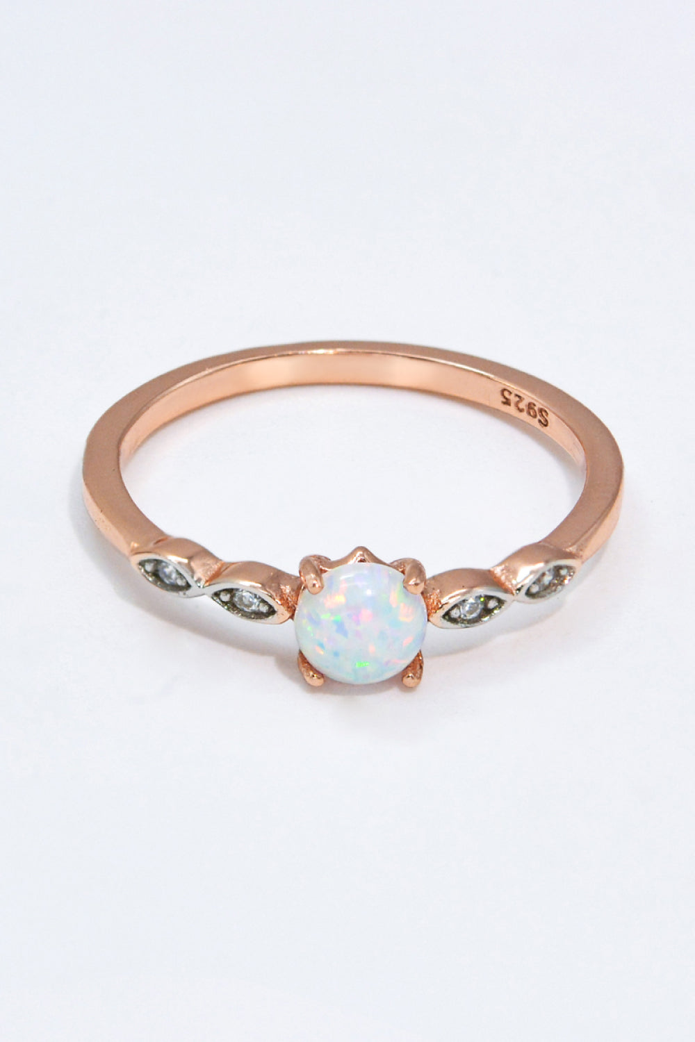 Opal Contrast Platinum-Plated Ring-Teresa&#39;s Fashionista LLC