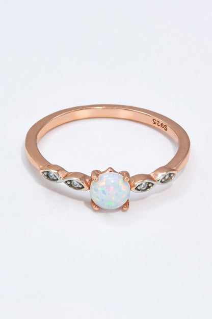 Opal Contrast Platinum-Plated Ring-Teresa&#39;s Fashionista LLC