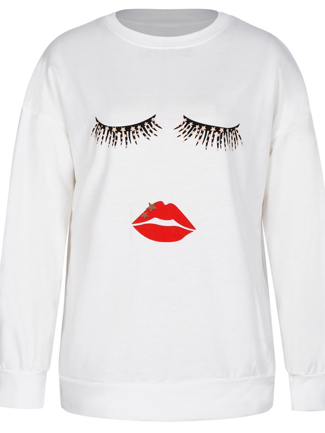 Graphic Dropped Shoulder Round Neck Sweatshirt-Teresa&#39;s Fashionista LLC