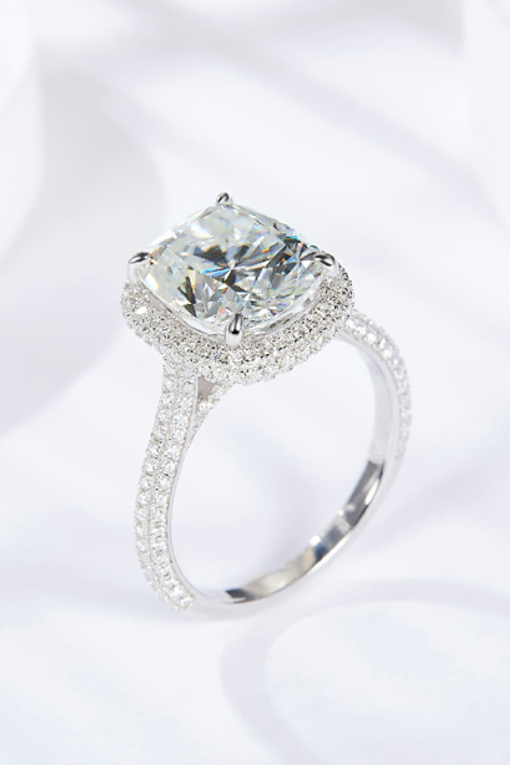 6 Carat Moissanite Halo Ring-Teresa&#39;s Fashionista LLC