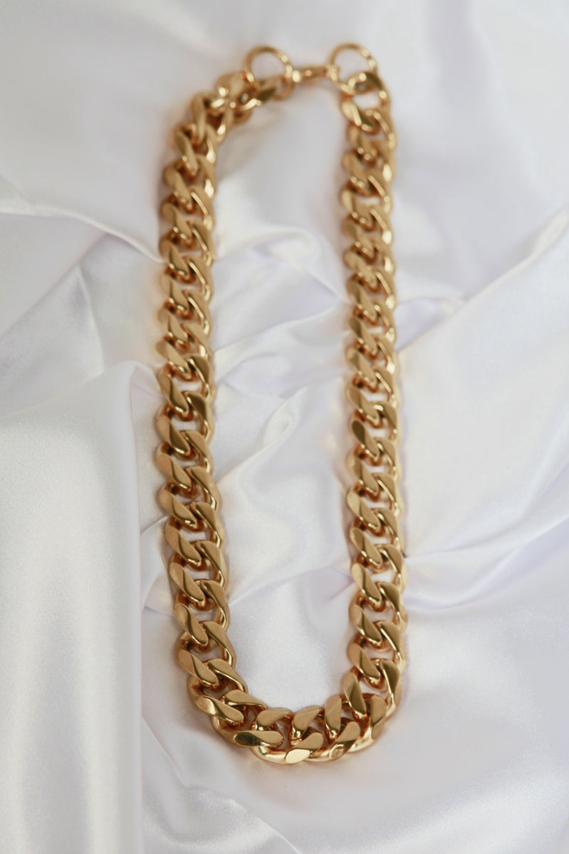 Thick Curb Chain Stainless Steel Necklace-Teresa&#39;s Fashionista LLC