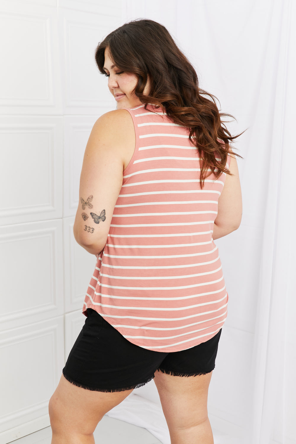 Zenana Find Your Path Full Size Sleeveless Striped Top-Teresa&#39;s Fashionista LLC