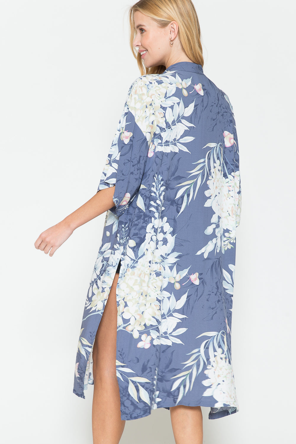 Justin Taylor Botanical Print Split Cover Up-Teresa&#39;s Fashionista LLC