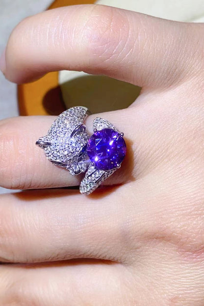 2 Carat Moissanite Adjustable Animal Bypass Ring-Teresa&#39;s Fashionista LLC